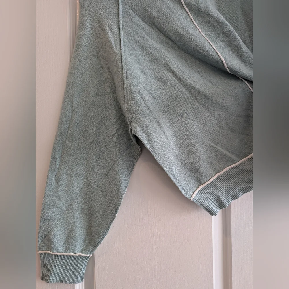 Anthropologie Pilcro Oaklyn Cozy Crew-Neck Green Oversized Sweatshirt Size M NWT - Picture 15 of 16
